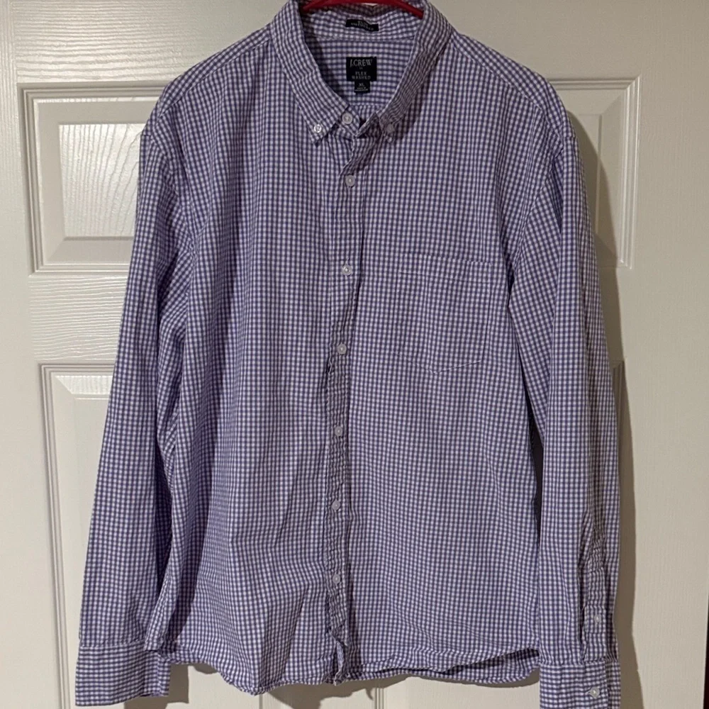 J. Crew Men's Purple Checkered Button Down Shirt